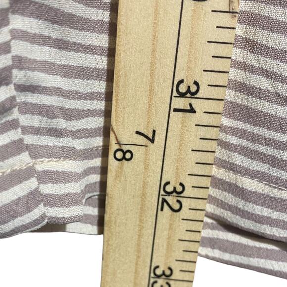 NWT NOMBRE Beige Stripe 3/4 sleeve open back dress Made in USA Women's XS - Picture 11 of 11